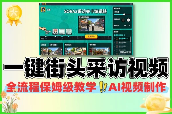 Coze工作流教程：一键生成SORA2街头采访短视频，小白也能轻松上手
