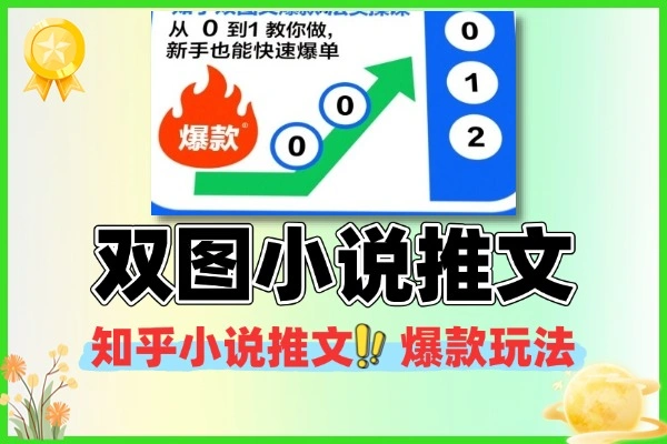 知乎双图文小说推文：零基础快速上手，稳定变现爆款玩法