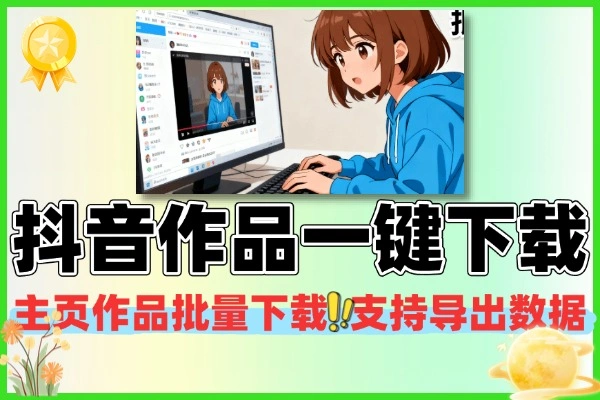 抖音主页作品批量下载神器，无水印解析还支持数据导出